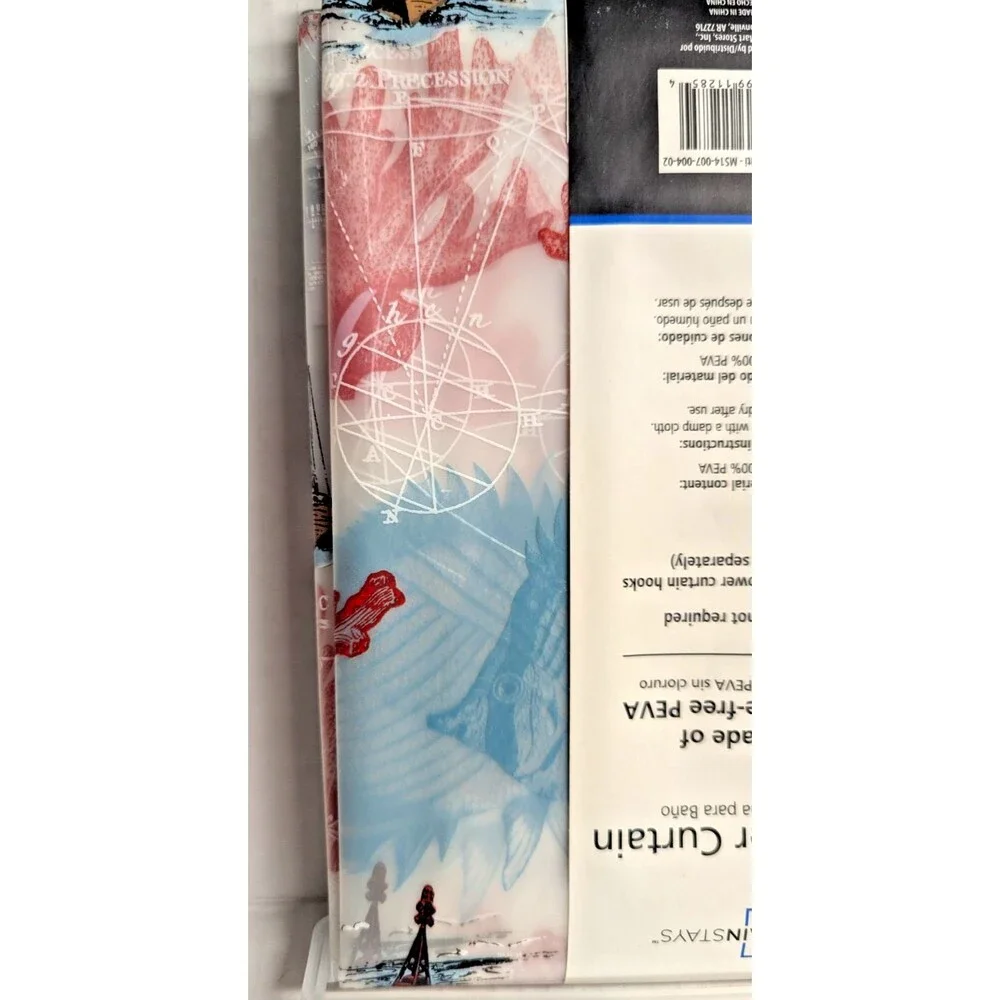 Voyagers Seafaring Vinyl Shower Curtain Chloride-free PEVA 70